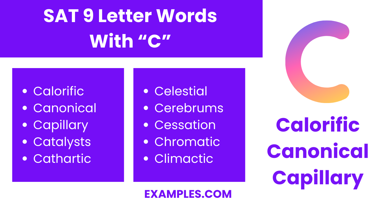 sat 9 letter words with c