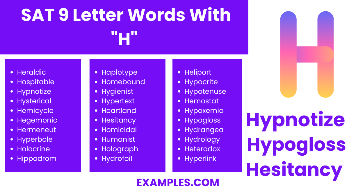 sat 9 letter words with h 1