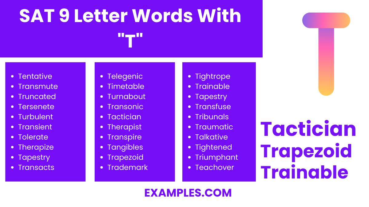 sat 9 letter words with t 2