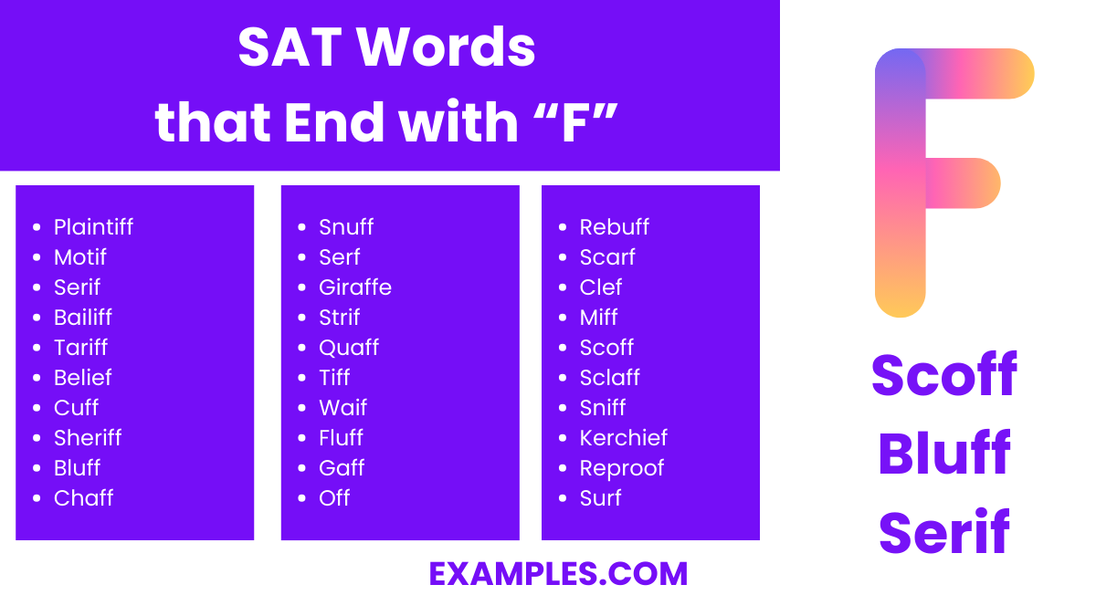sat word that end with f