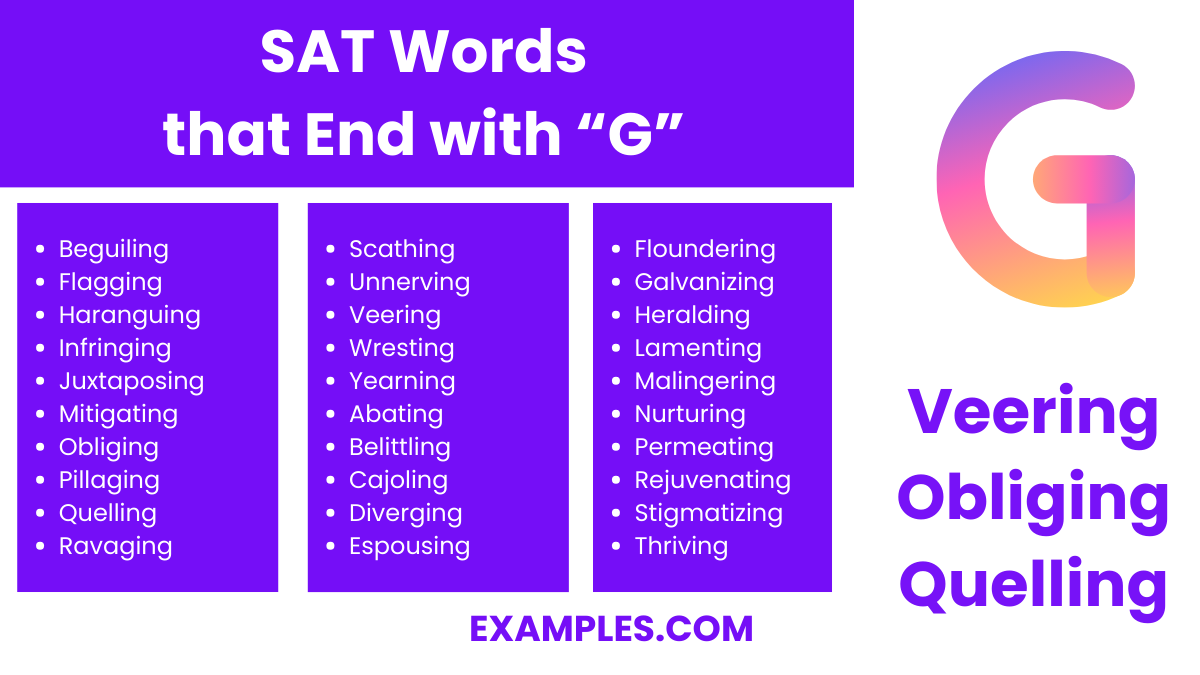 sat word that end with g