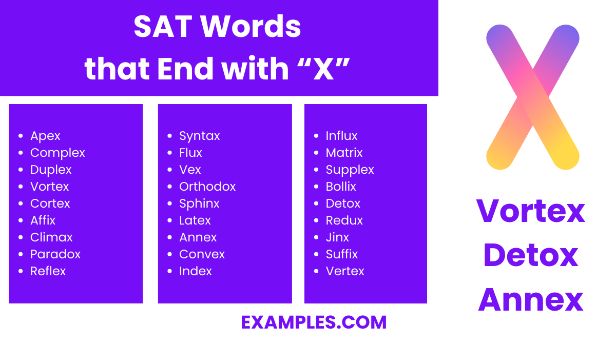sat word that end with x
