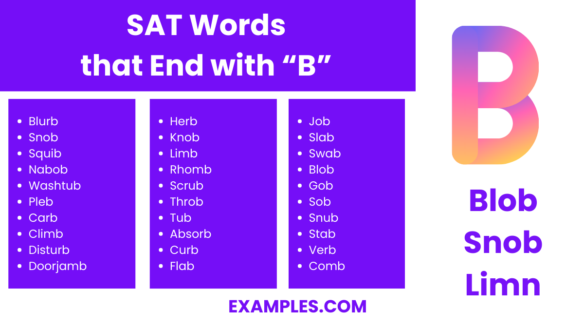 sat words that end with b