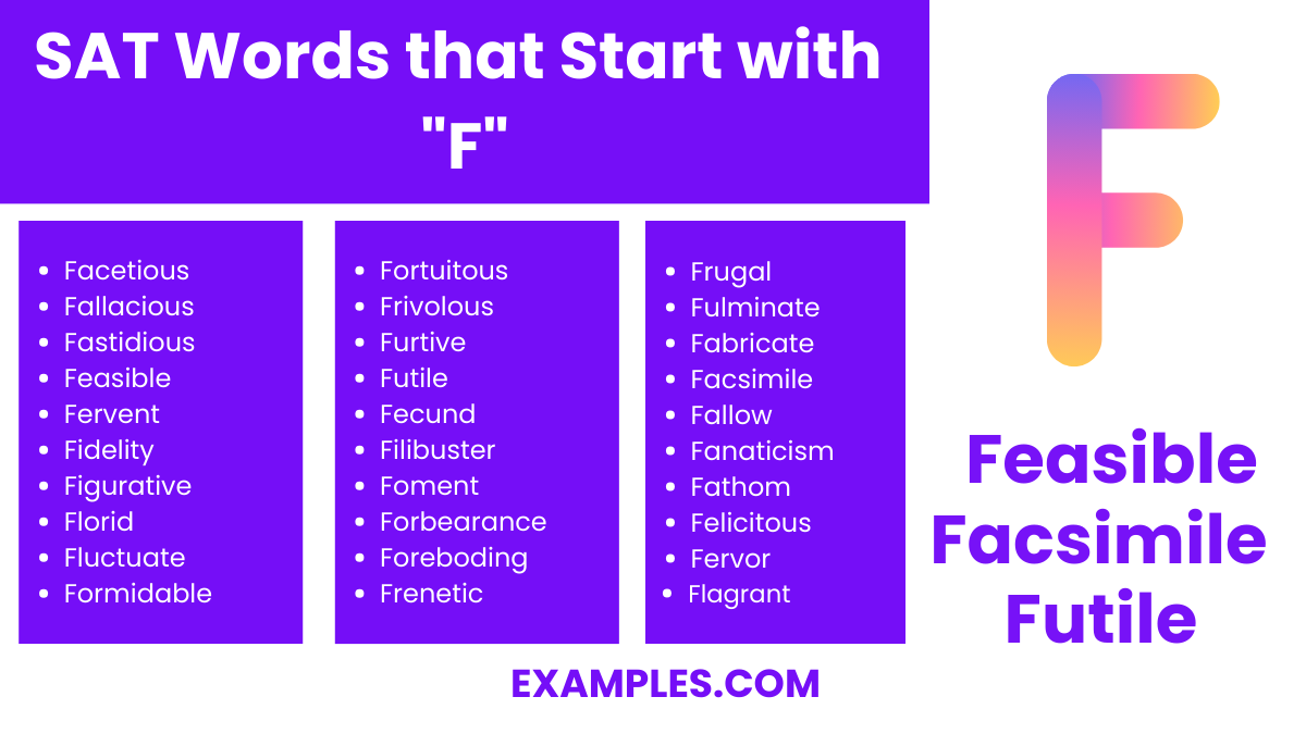 sat words that start with f