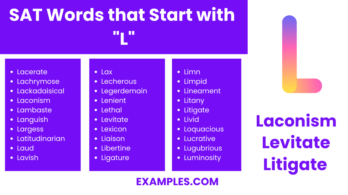 sat words that start with l