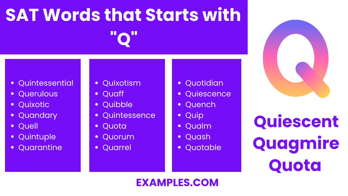 sat words that start with q