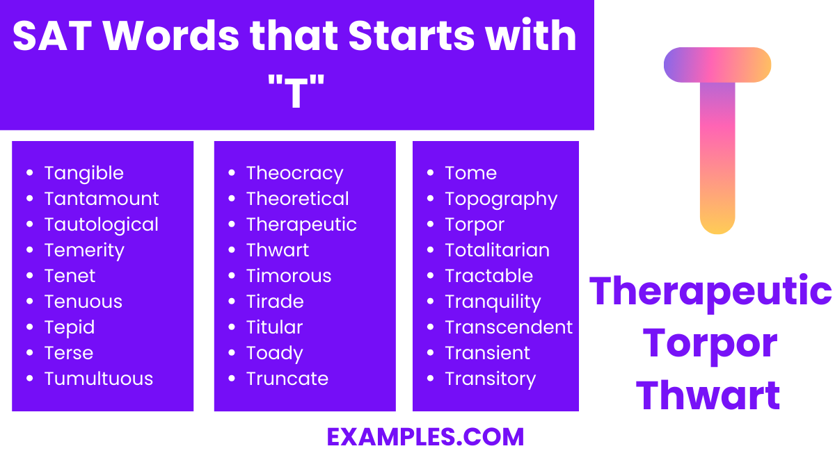 sat words that start with t