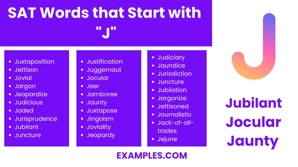 sat words that start with j