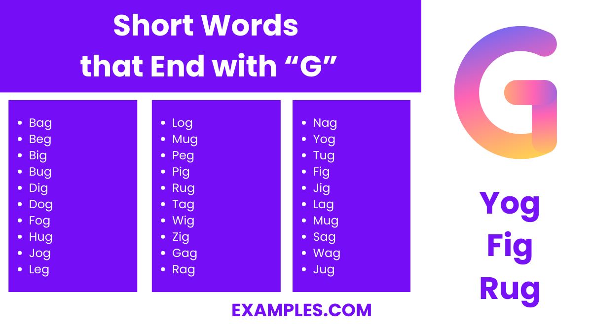 short word that ends with g