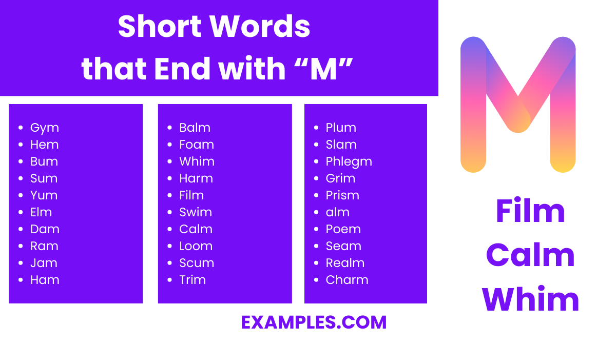 short word that ends with m
