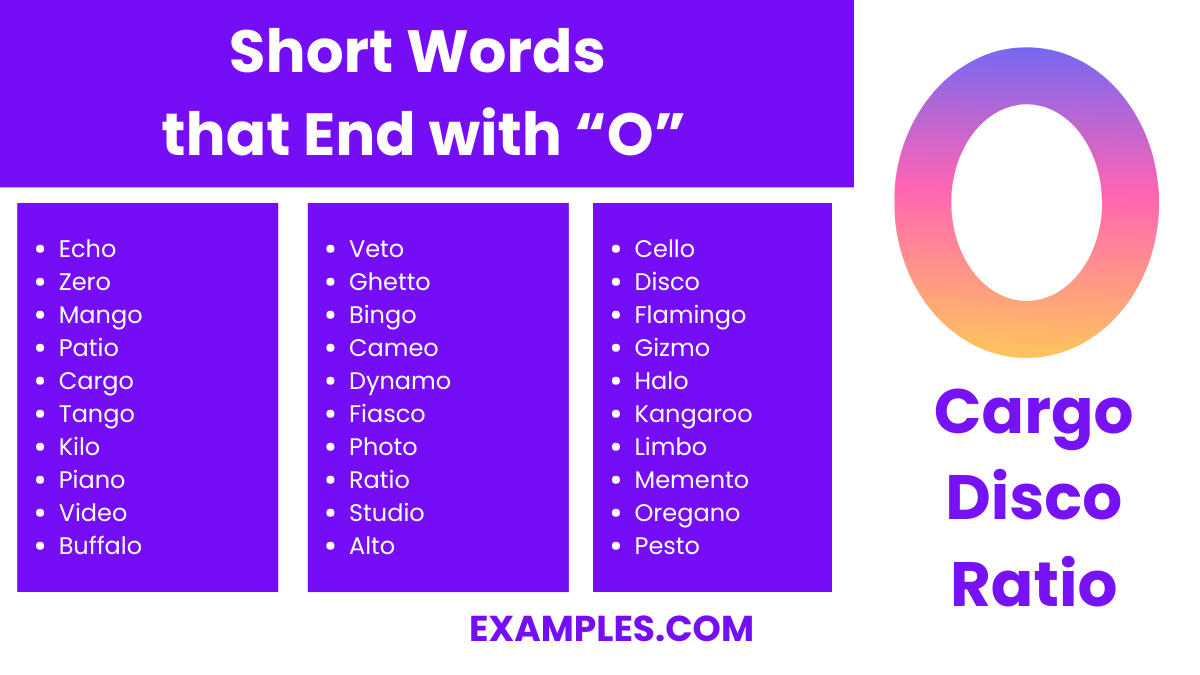 short word that ends with o