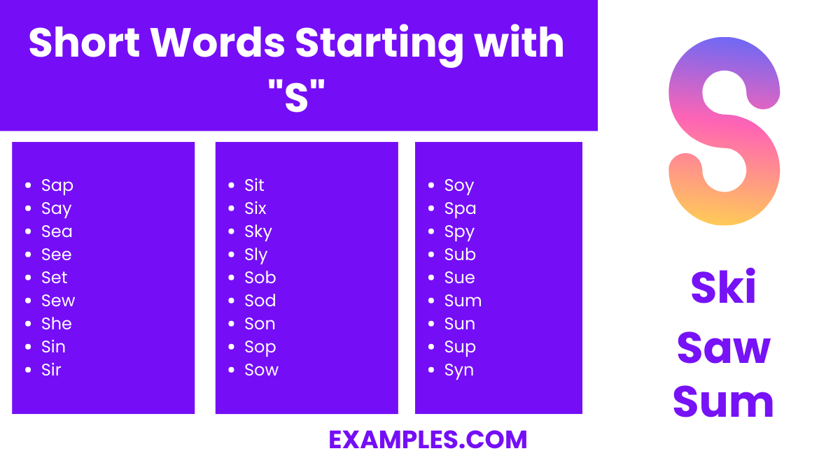 short words starting with s