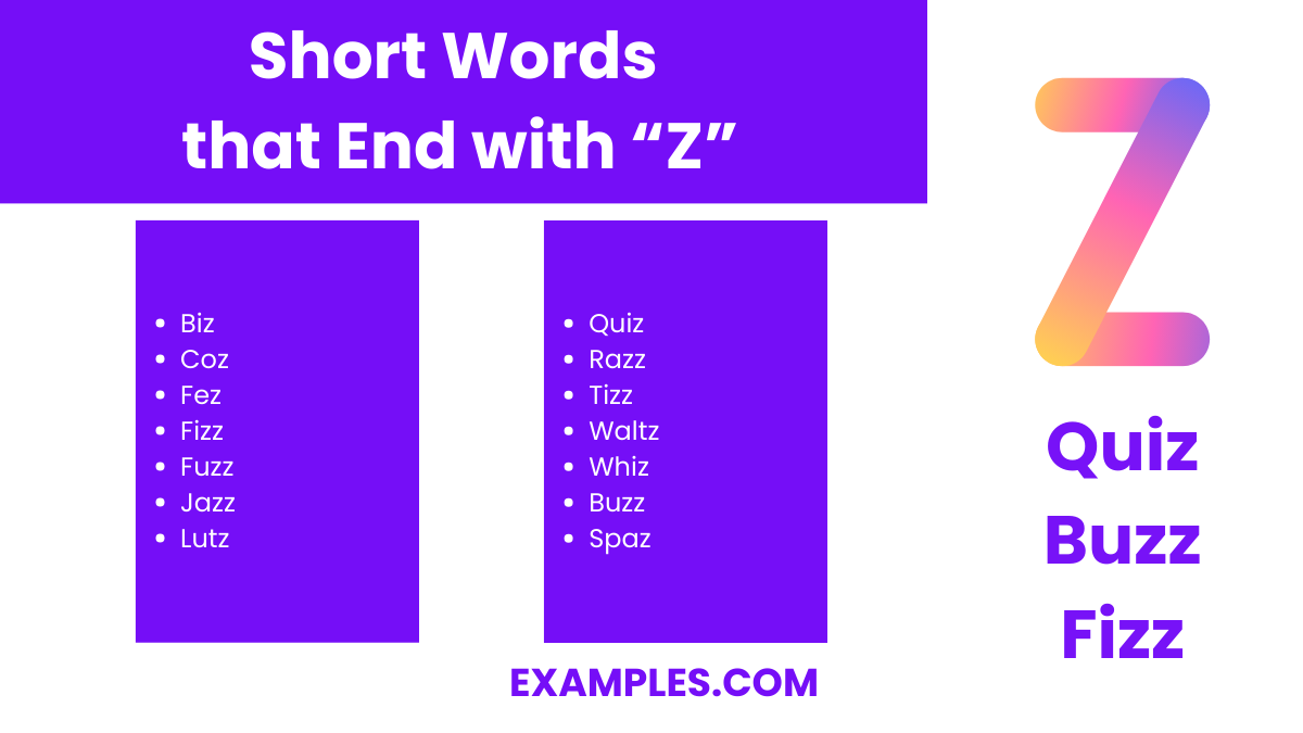 short words that end with z