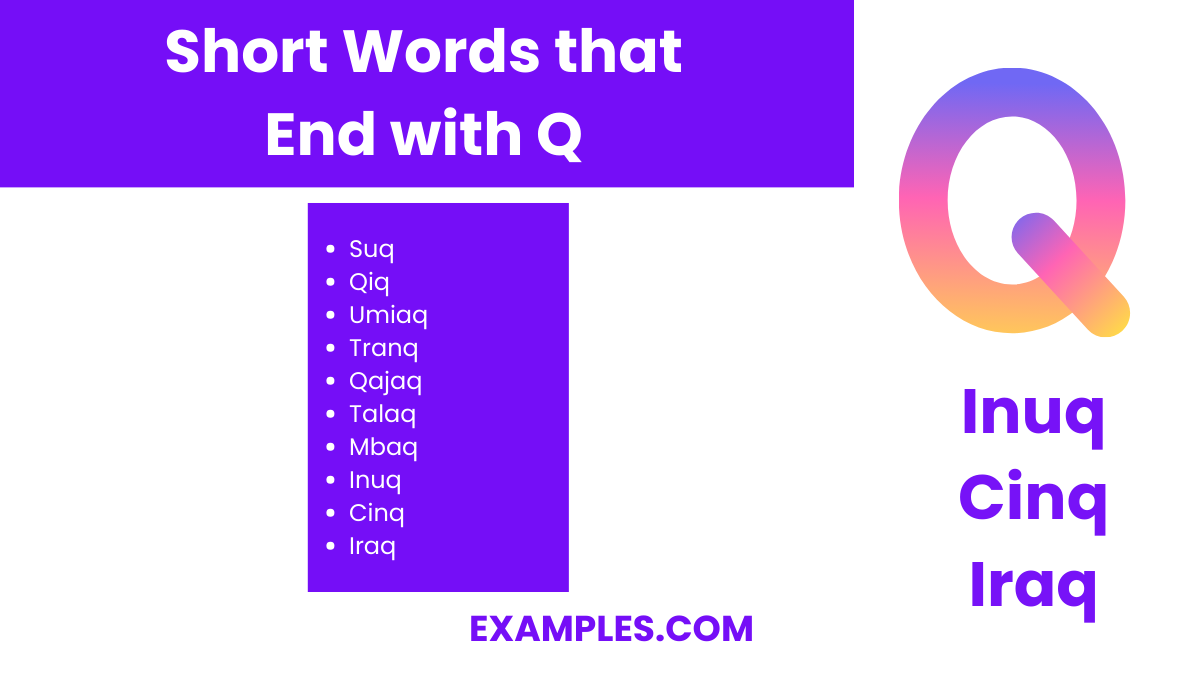 short words that ends with q