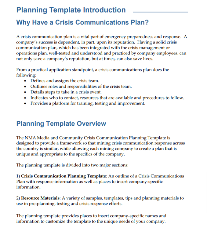 simple crisis simple communication plan