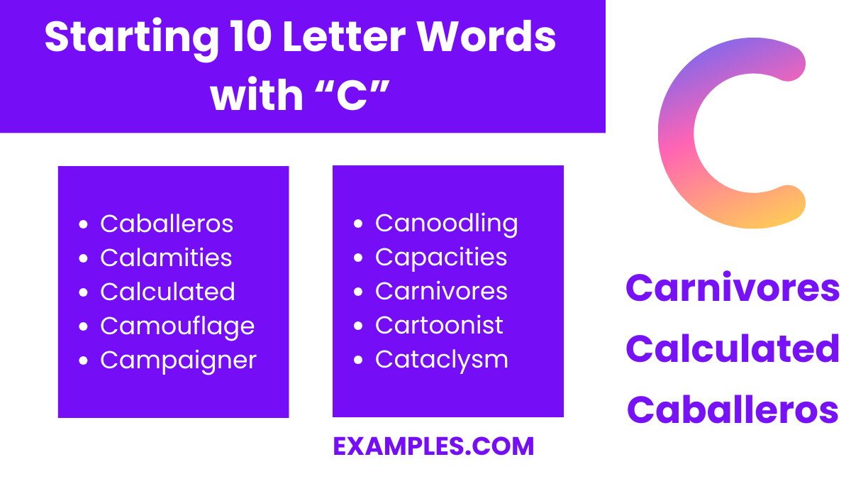 starting 10 letters word with c