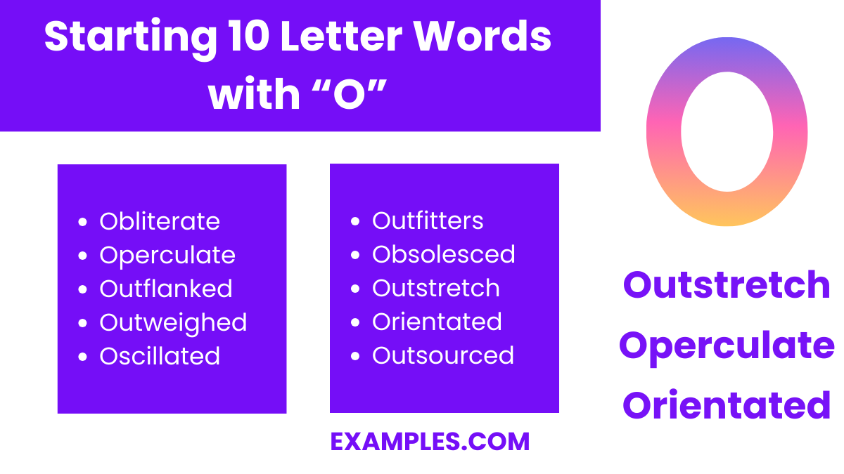 starting 10 letters word with o