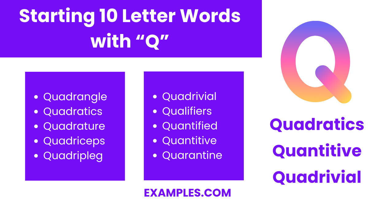 starting 10 letters word with q