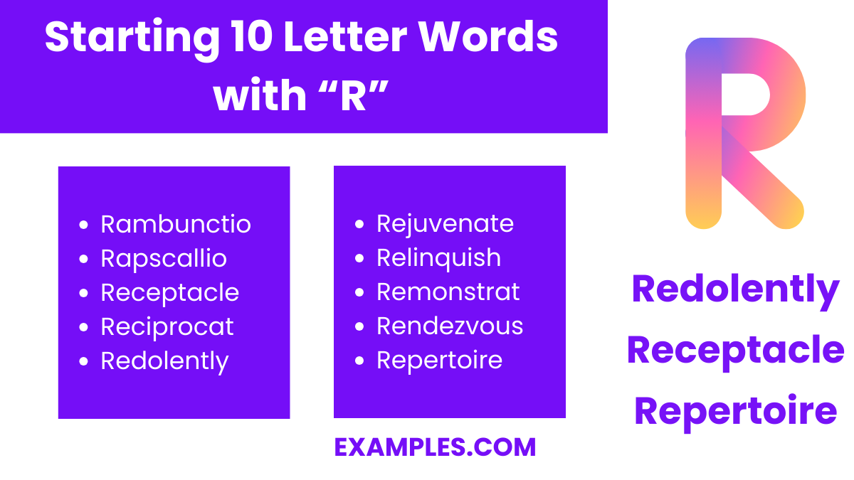 starting 10 letters word with r