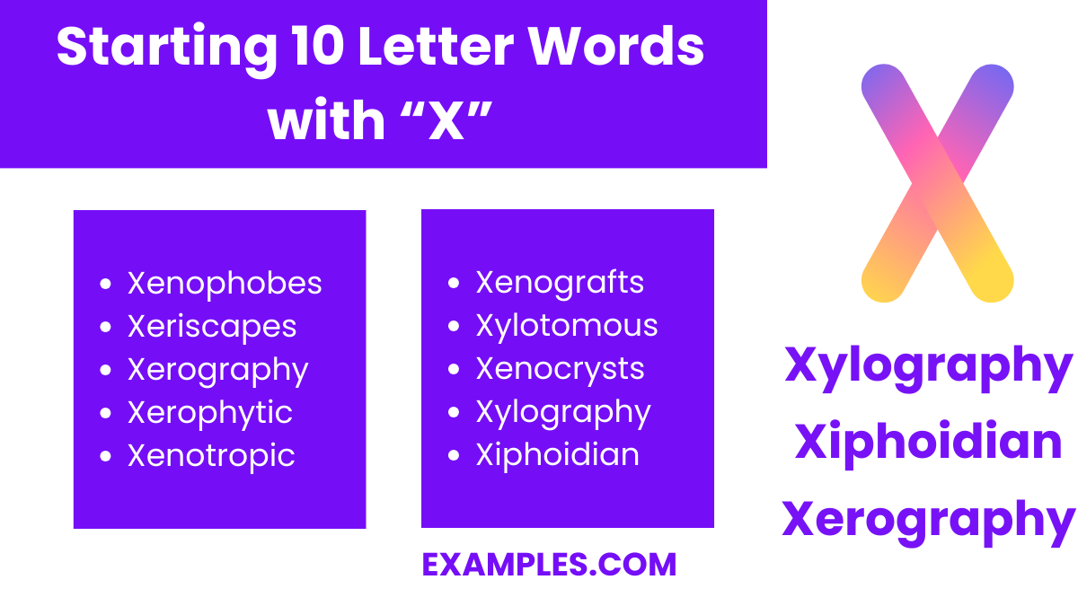 starting 10 letters word with x