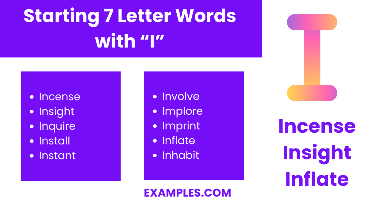 starting 7 letters words with i
