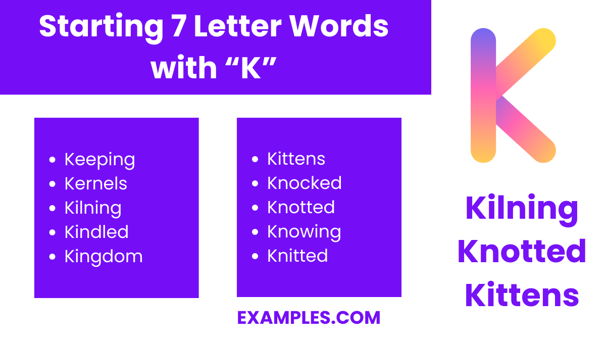 starting 7 letters words with k 1