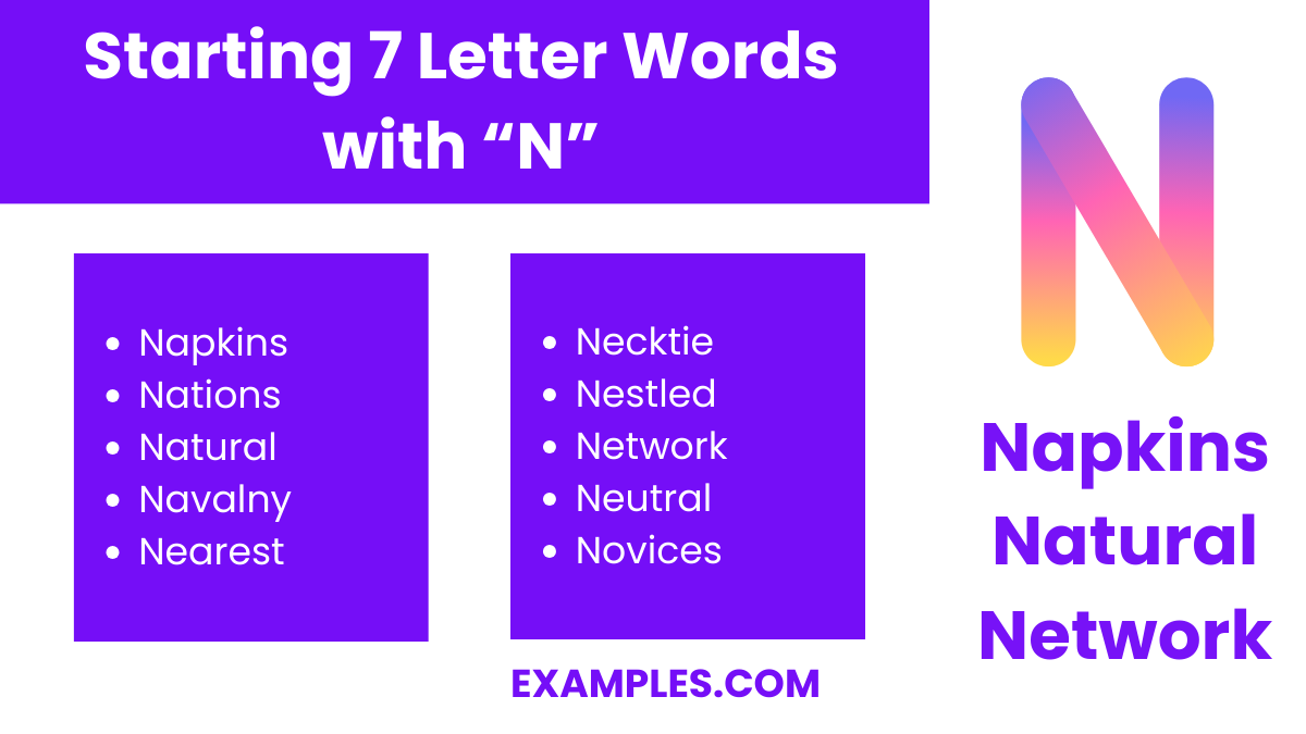 starting 7 letters words with n