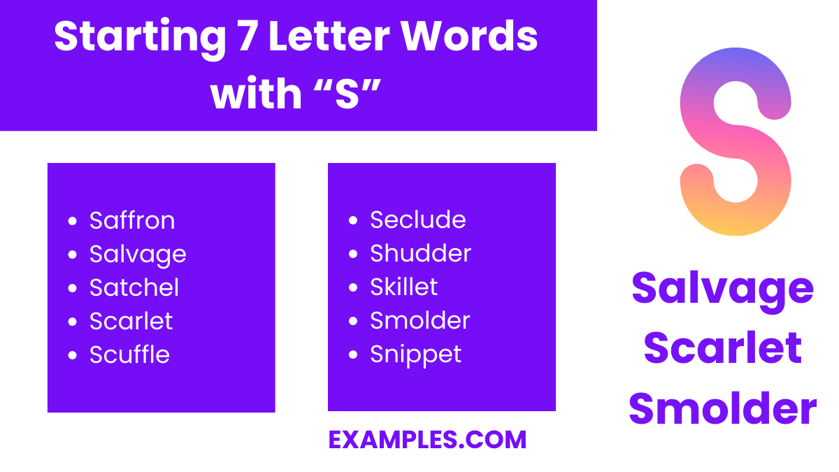 starting 7 letters words with s