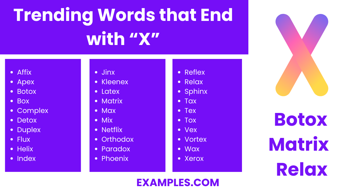 trending word that ends with x