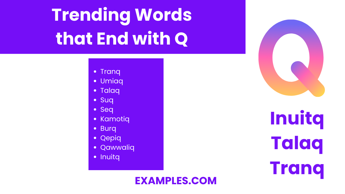 trending words that end with q