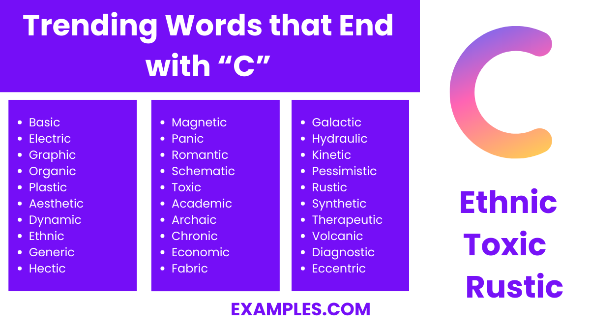 trending words that end with c