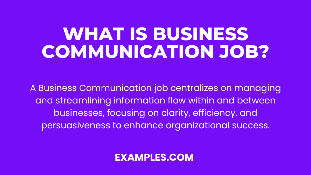what is business communication job