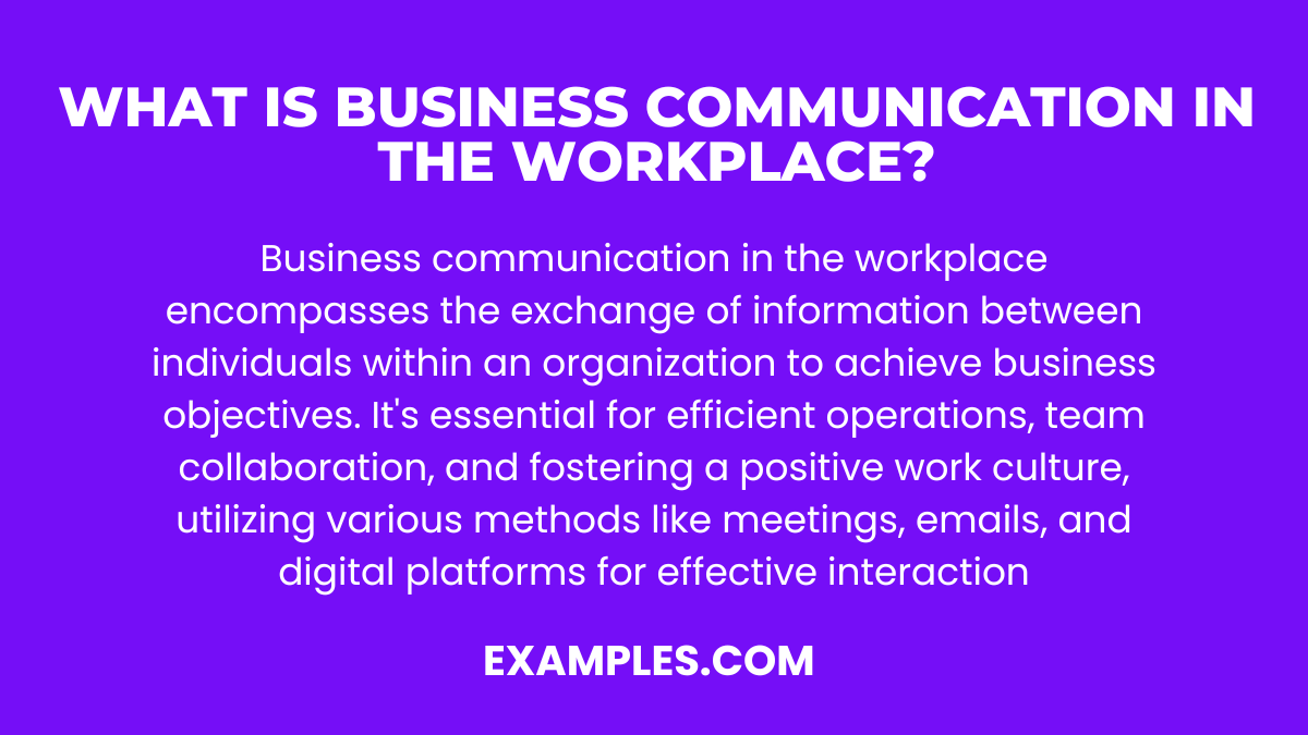 what is business communication in the workplace
