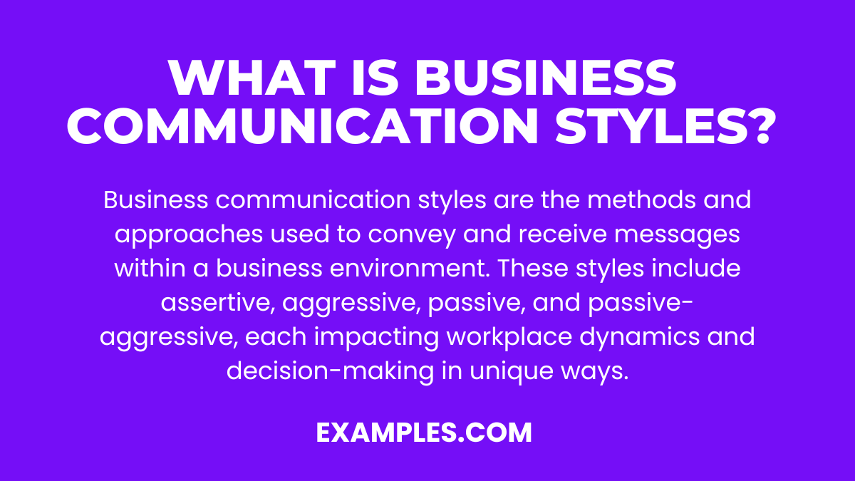 what is business communication styles