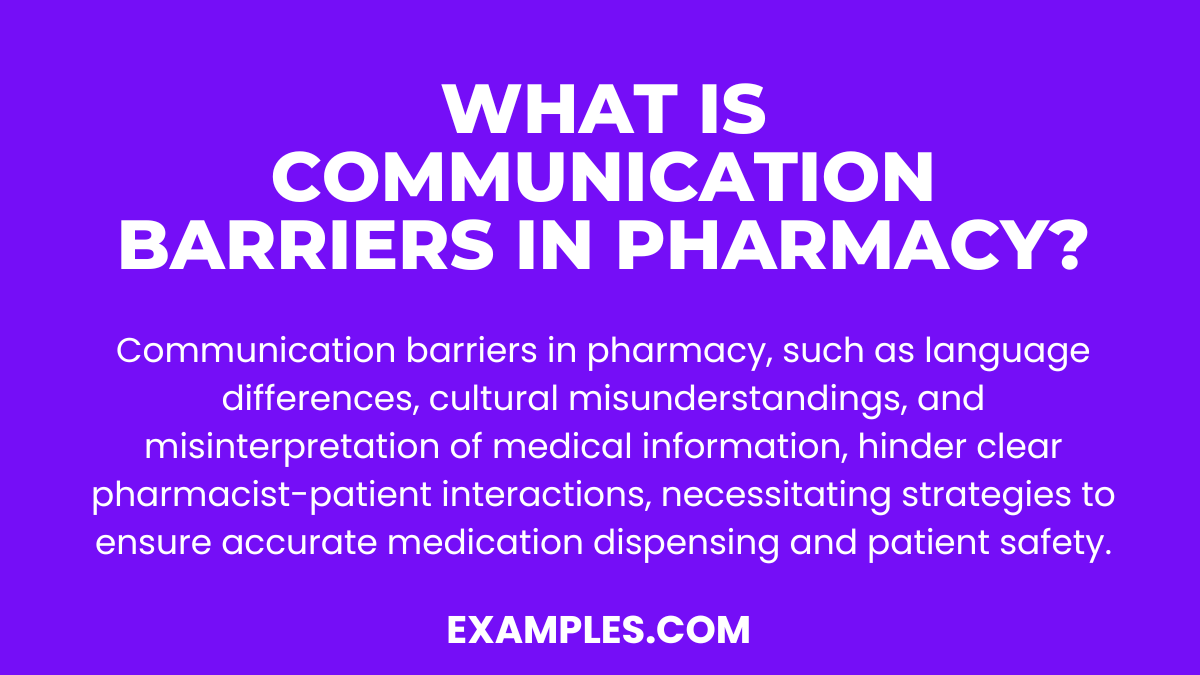 what is communication barriers in pharmacy