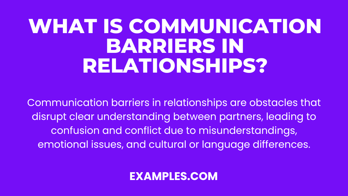 what is communication barriers in relationships