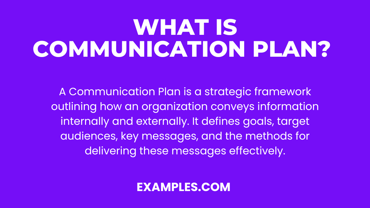what is communication plan 