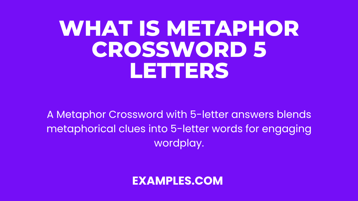 what is metaphor crossword 5 letters