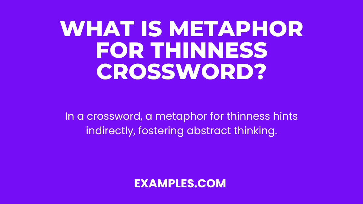what is metaphor for thinness crossword