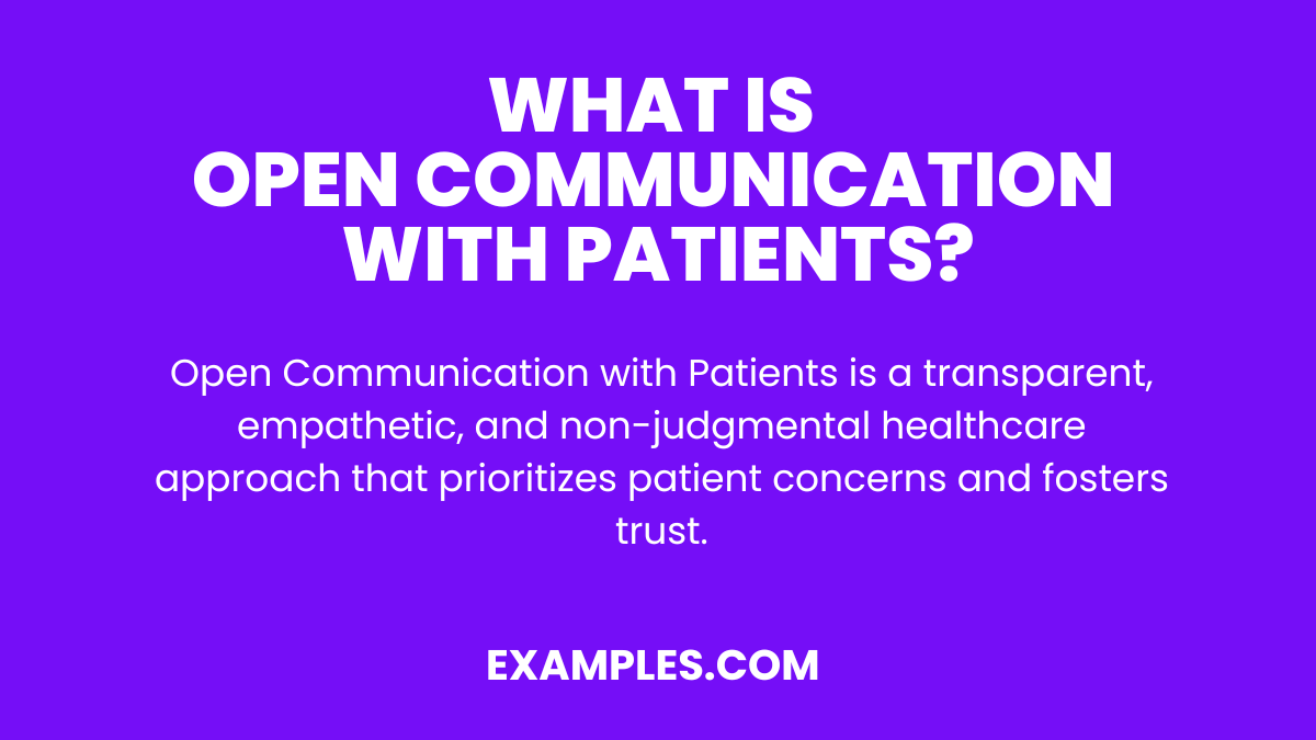 Open Communication with Patients Examples, PDF