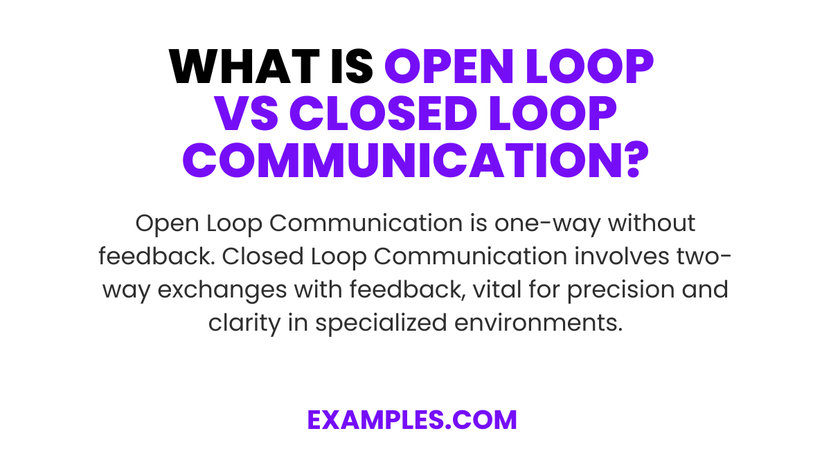 Open Loop vs Closed Loop Communication: Examples, PDF