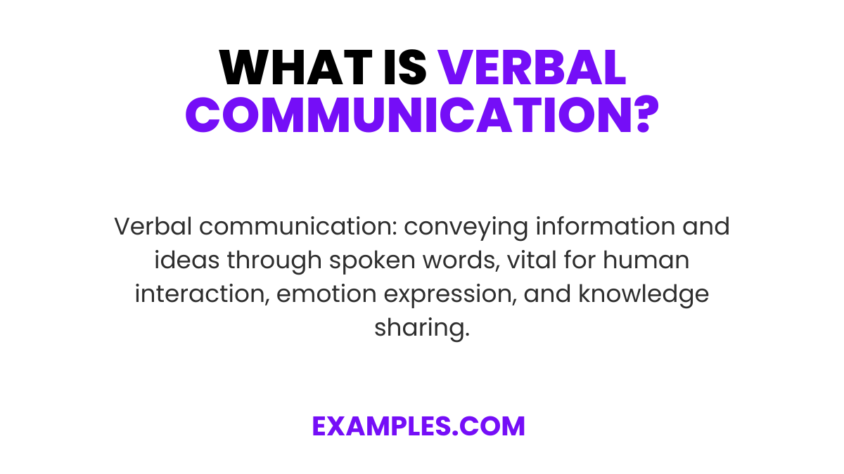 what is verbal communications