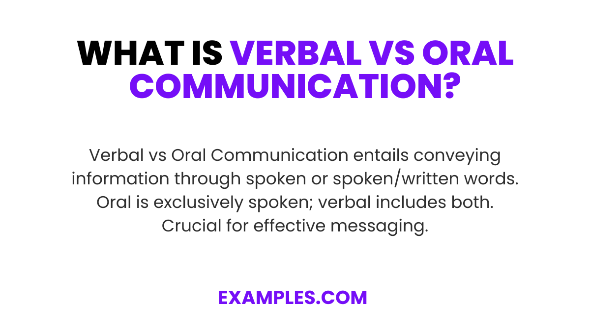 what is verbal vs oral communication