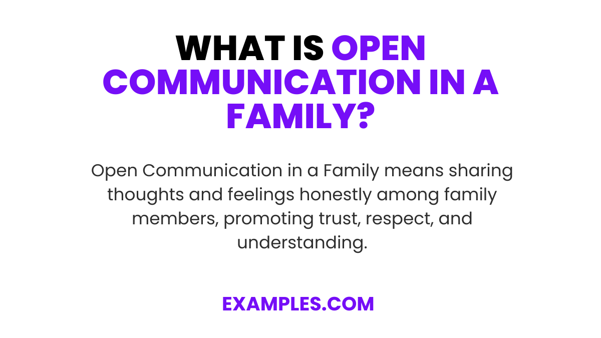 what is a open communication in a family