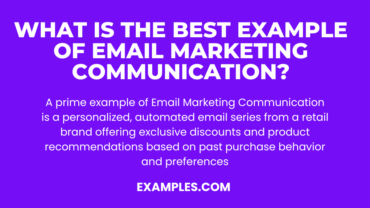what is the best example of email marketing communication