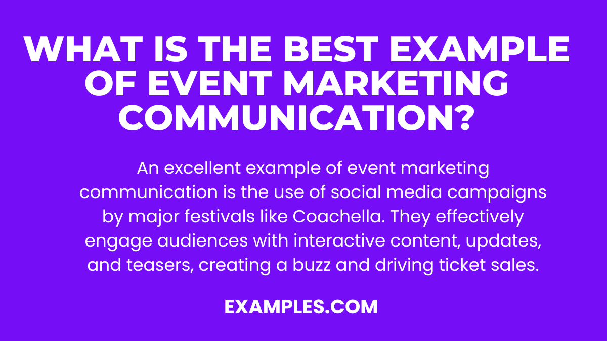 what is the best example of event marketing communication