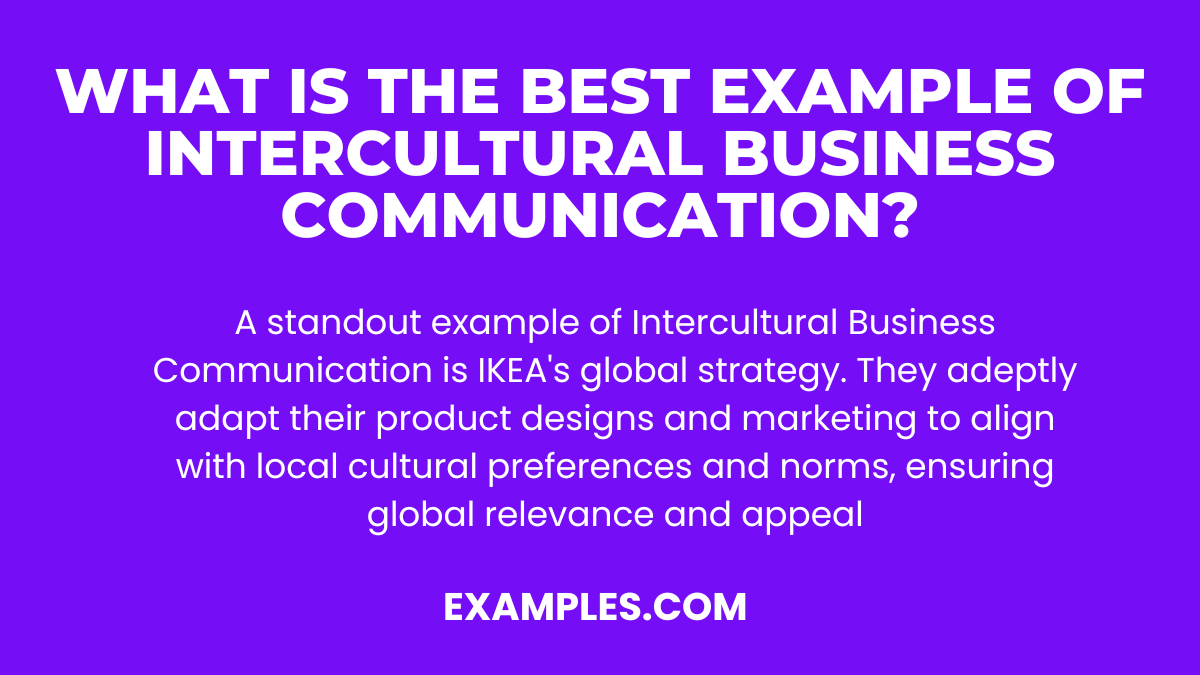 what is the best example of intercultural business communication