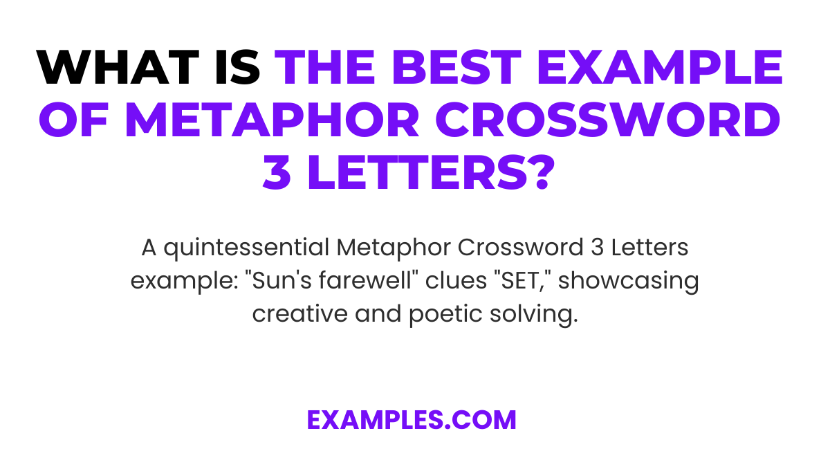 what is the best example of metaphor crossword 3 letters