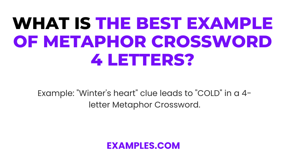 What is the Best Example of Metaphor Crossword 4 Letters