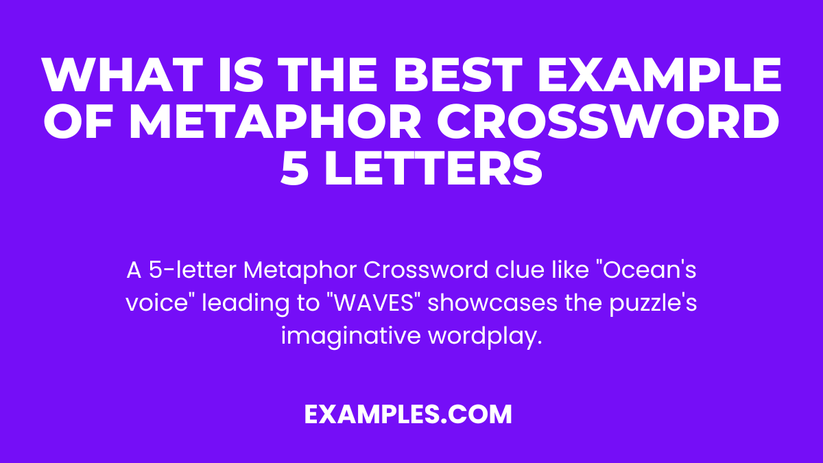 what is the best example of metaphor crossword 5 letters